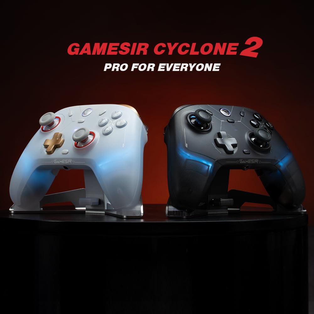 GameSir Cyclone 2 Kabelloser PC Controller mit Ladestation,TMR,RGB (Weiß)
