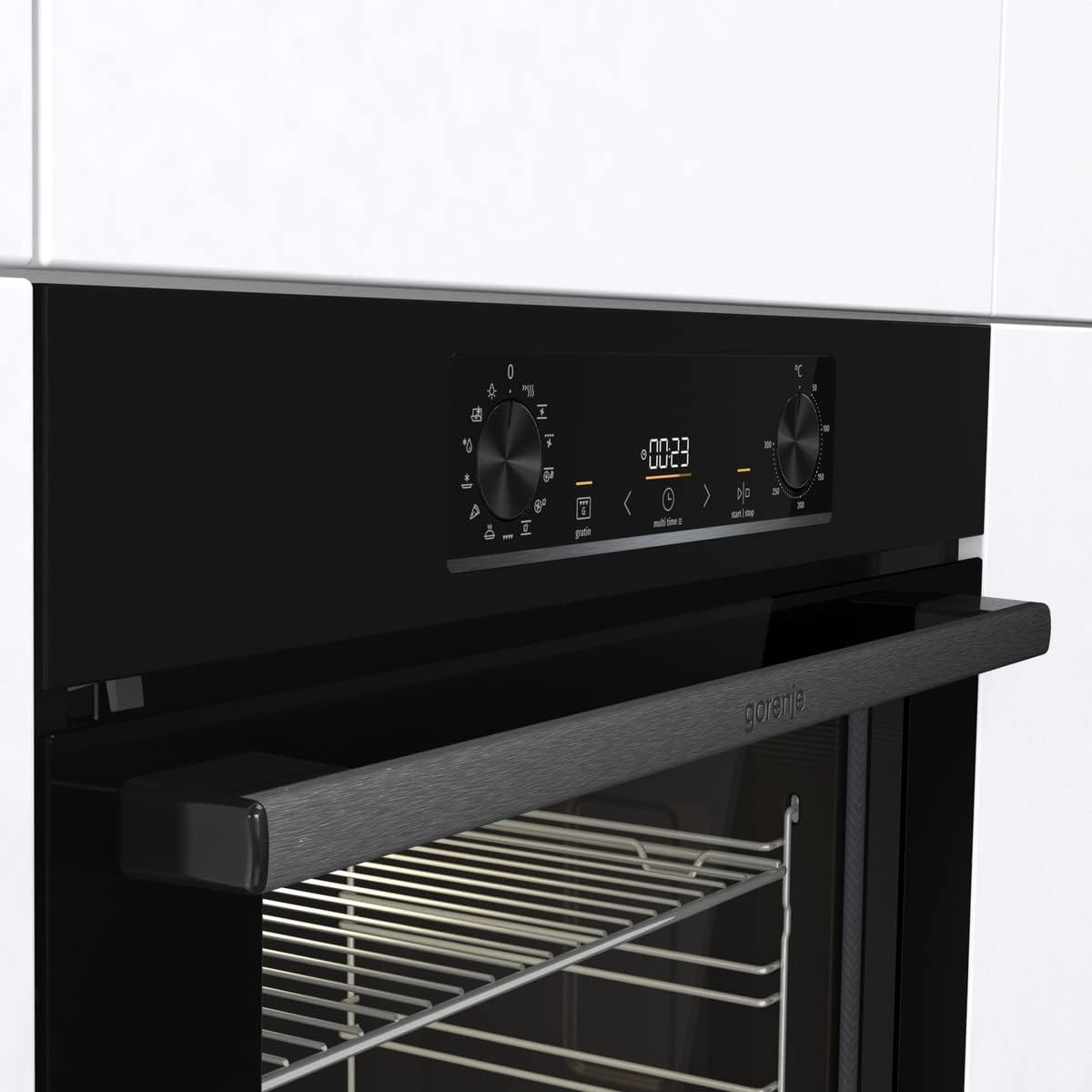 Gorenje BOA6737AO1X Einbaubackofen / 73 Liter/BigSpace/Heißluft / 250° maximale Ofentemperatur/EcoClean-Email / 2fach verglast / 9 Funktionen/EEK: A/Minimale Einbaumaße (HxBxT): 60x 56x 58 cm