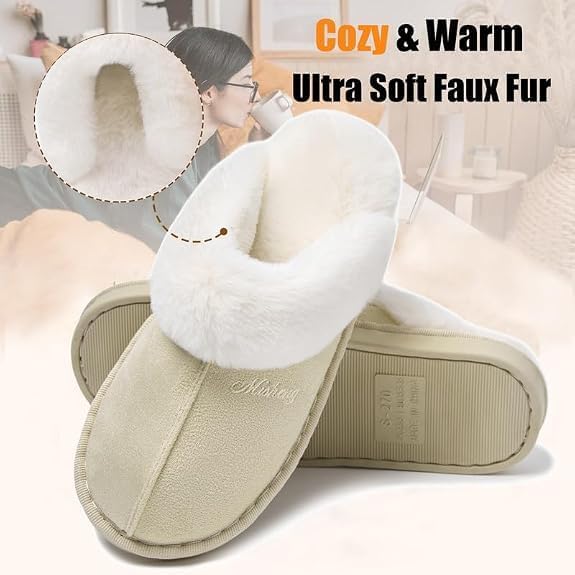 Misolin Damen Herren Hausschuhe Winter Warme Pantoffeln mit Memory-Schaum