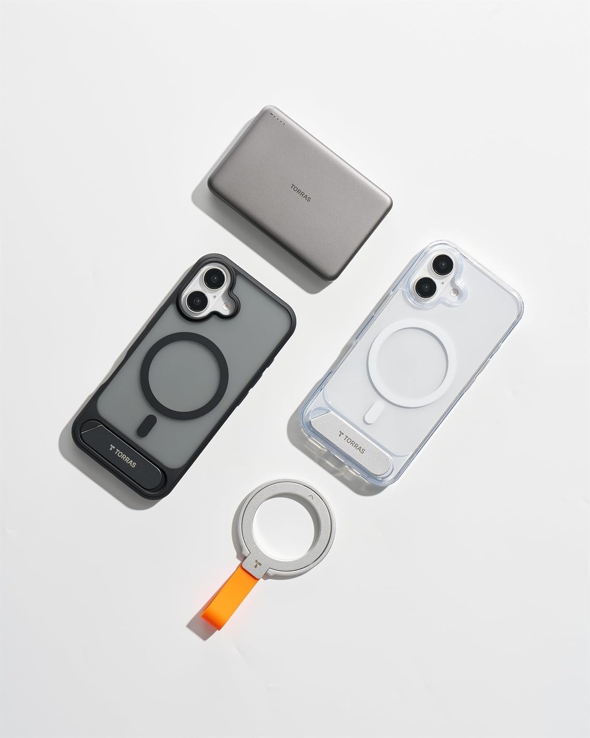 TORRAS Ostand L1 Hülle für iPhone 16 Pro für MagSafe Case, Schwarz