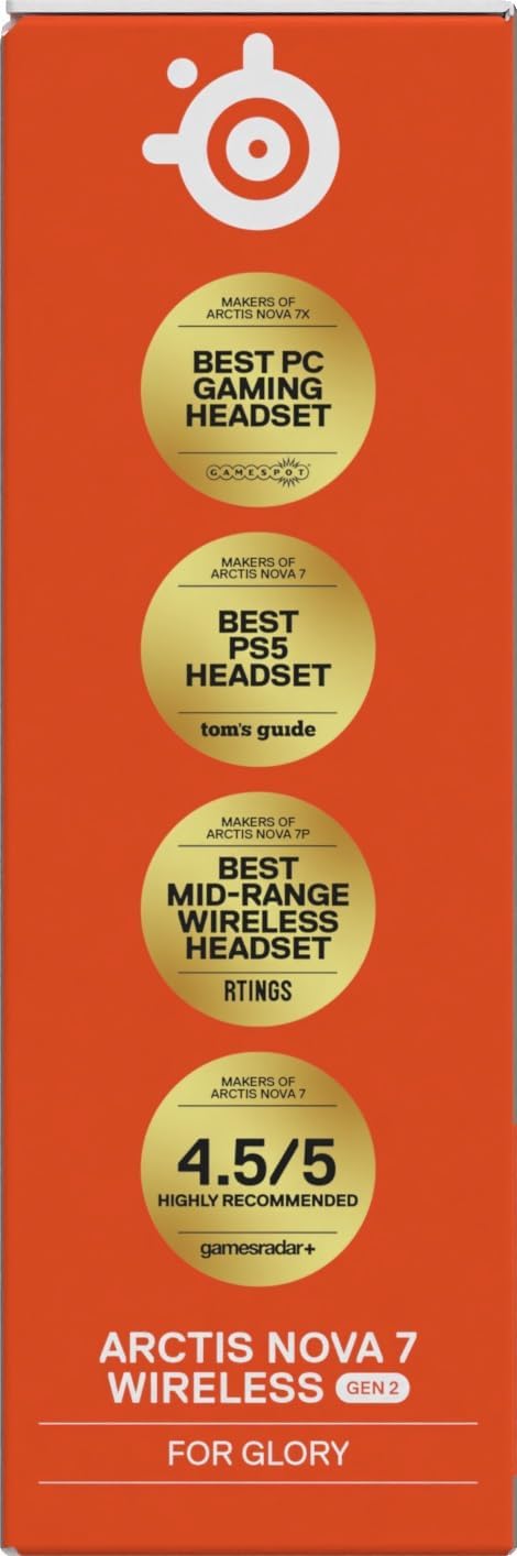SteelSeries Arctis Nova 7 Wireless Gen 2 Multi-Plattform-Gaming-Headset - Echtzeit-App-Steuerung - Über 50 Std. Akkulaufzeit - 2,4 GHz/Bluetooth parallel möglich -PC, PS5, PS4, Switch 1/2, Mobilgeräte