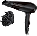Remington Haartrockner Ionen [leicht, Diffusor & Stylingdüse] schwarz (2200W, Keramik-Ionen: schonendes Styling & gleichmäßige Wärmeverteilung, 3 Heiz- & 2 separate Gebläsestufen + Abkühlstufe) D3198