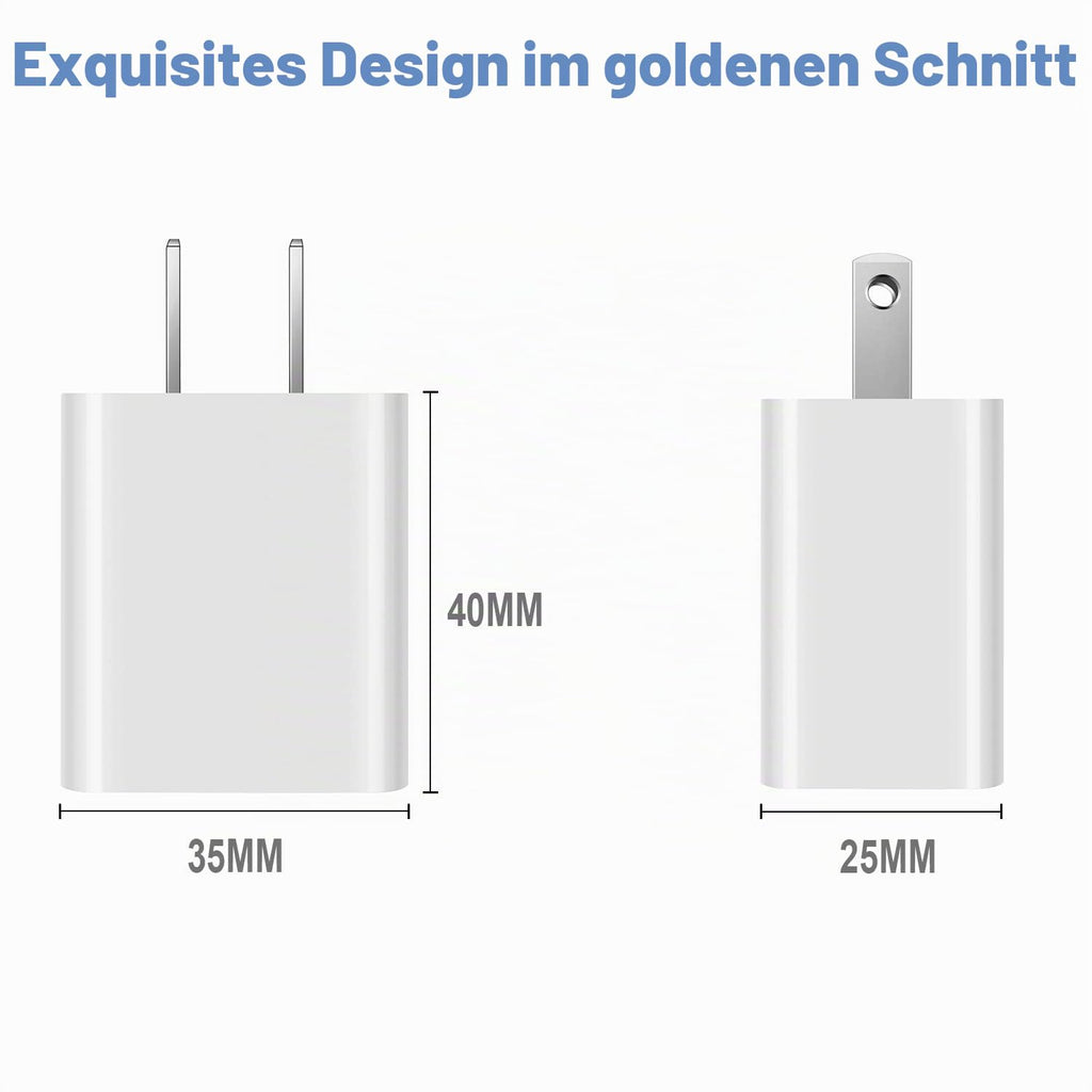 2er Pack USB C Ladegerät, 4 Ports 40W Mehrfach Schnellladegerät Netzteil Power Adapter Für iPhone 18/17/16/15/14/Für iPhone 13/12/11 Pro/Max/Plus/XR/XS/iPad/Samsung Handy, USB C & USB A PD 3.0 Charger
