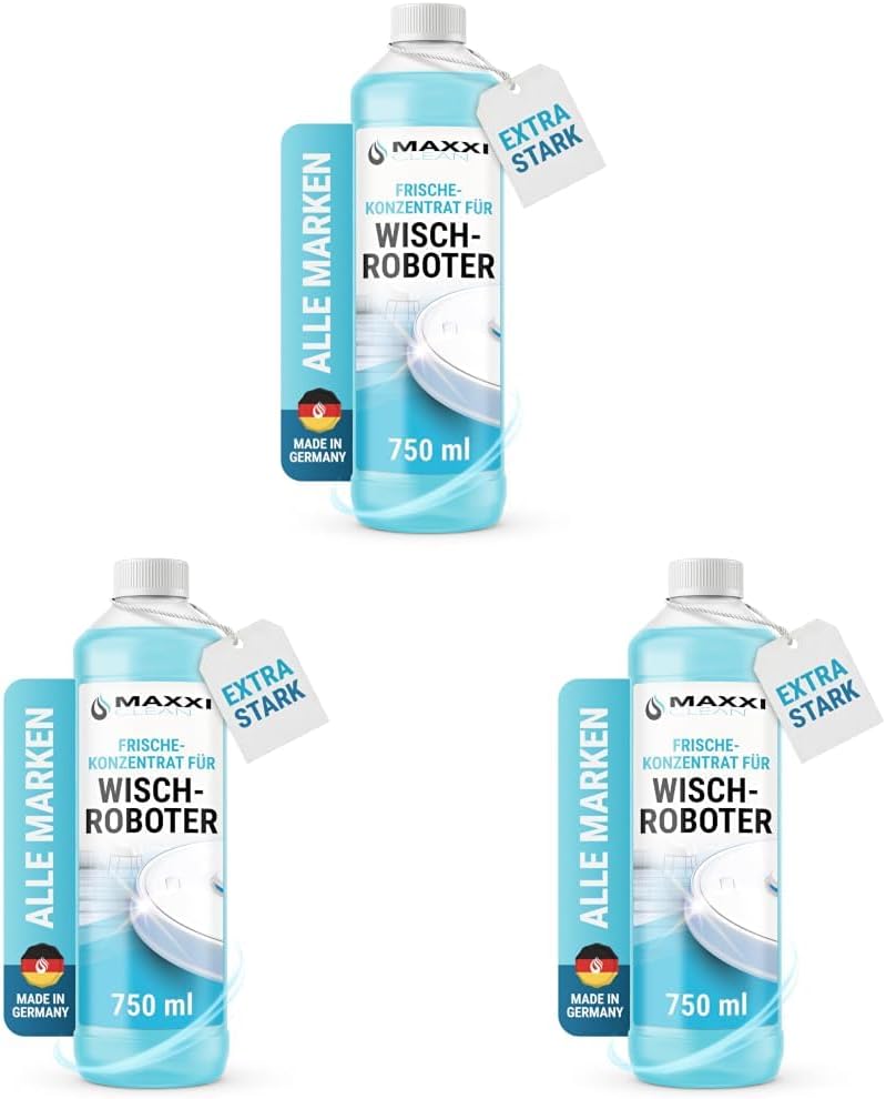 Maxxi Clean 1 x 750 ml Reinigungsmittel für Saugroboter mit Wischfunktion I Konzentrat mit Frische Duft I Universalreiniger für Fliesen, Laminat, Parkett I kompatibel mit gängigen Herstellern