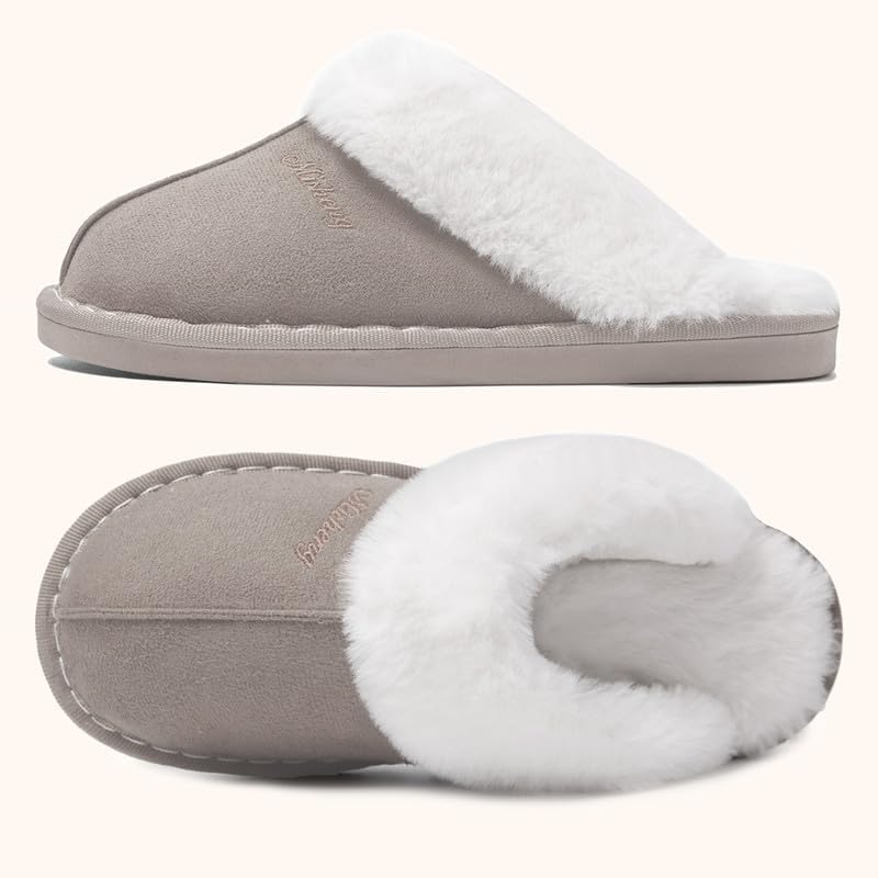 Misolin Damen Herren Hausschuhe Winter Warme Pantoffeln mit Memory-Schaum