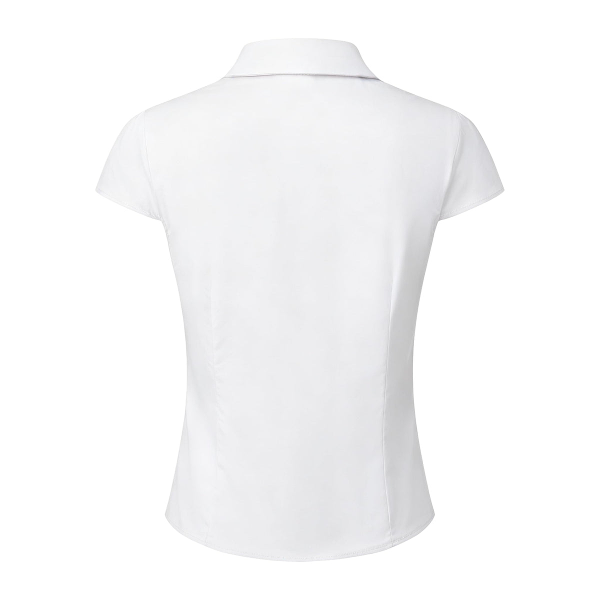 Damen Y2K Kurzarm-Bluse mit Knopfleiste, körperbetont und mit Kragen
