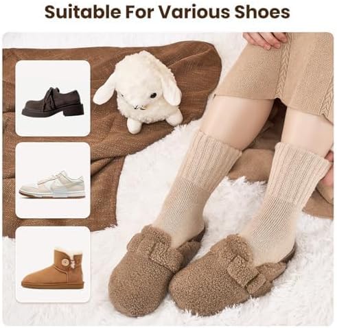 Niorasen Women's Thermal Socks, 3 Pairs Full Cushioned, Cosy Gift Winter