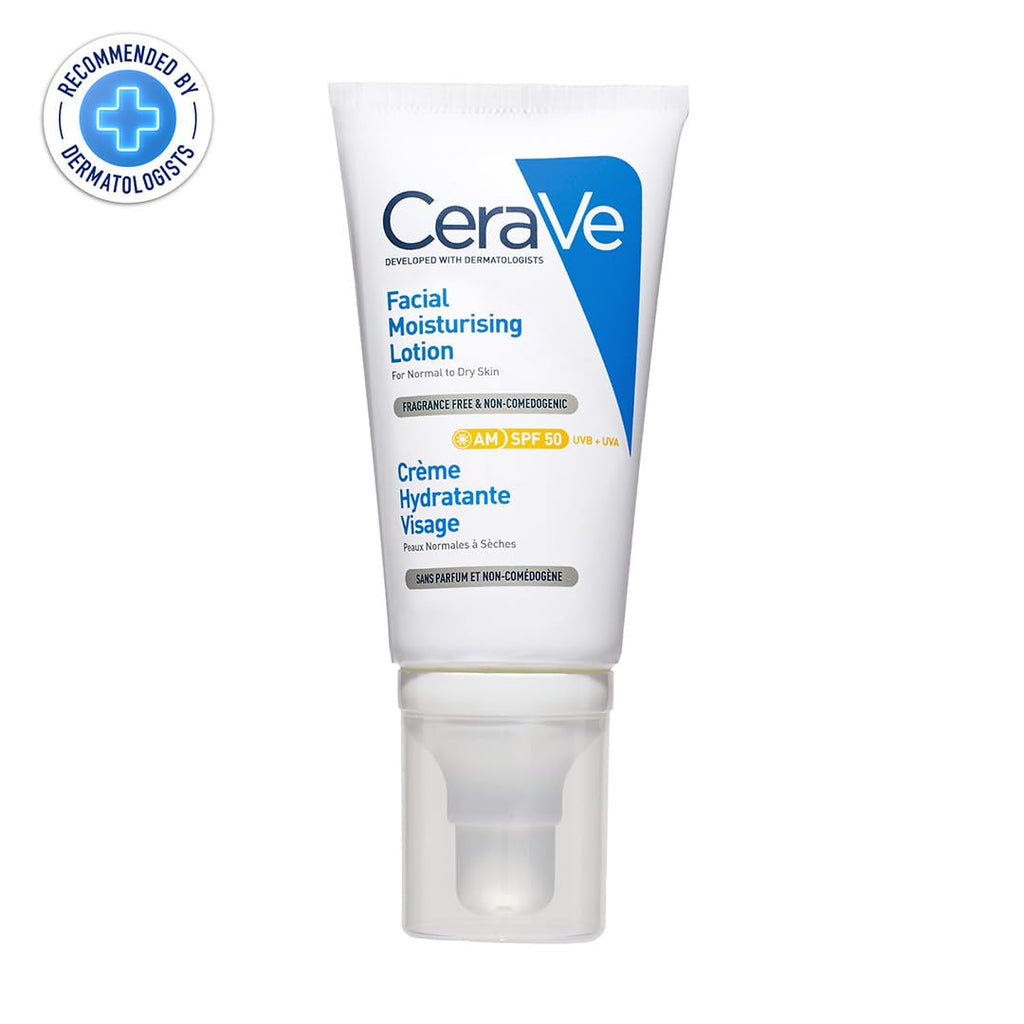 CeraVe Feuchtigkeitsspendende Gesichtscreme LSF 50, UVA- & UVB-Schutz, 50ml