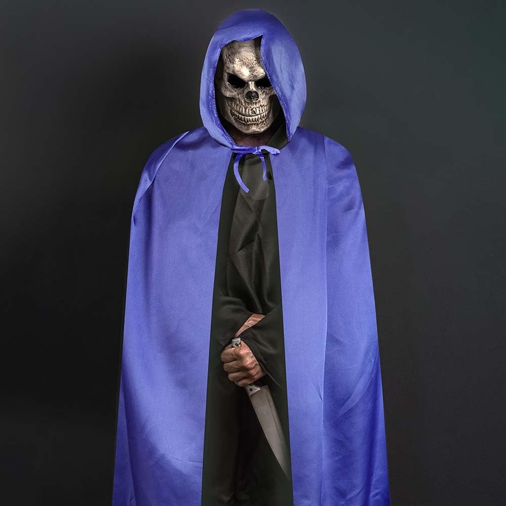 Aomig Cape à Capuchon, Déguisement Adulte Unisexe Costume, Cape Sorcier, Halloween Cosplay Costume Cape Longue Cape, Déguisement pour Halloween, Bal Masqué