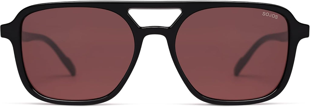 SOJOS Retro Aviator Sunglasses Womens Mens,Trendy Rectangle Shades SJ2202