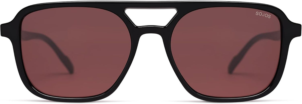 SOJOS Retro Aviator Sunglasses Womens Mens,Trendy Rectangle Shades SJ2202