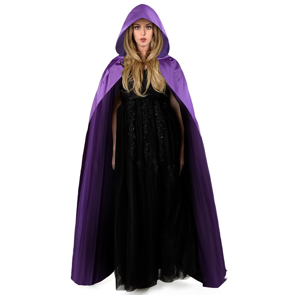 Aomig Cape à Capuchon, Déguisement Adulte Unisexe Costume, Cape Sorcier, Halloween Cosplay Costume Cape Longue Cape, Déguisement pour Halloween, Bal Masqué