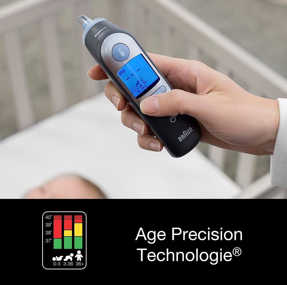 Braun ThermoScan 7 Ohrthermometer BRAIRT6520 | Age Precision Technologie | Farbcodiertes Digitaldisplay | Baby- und kleinkindfreundlich | Die #1 Marke bei Ärzten(1)