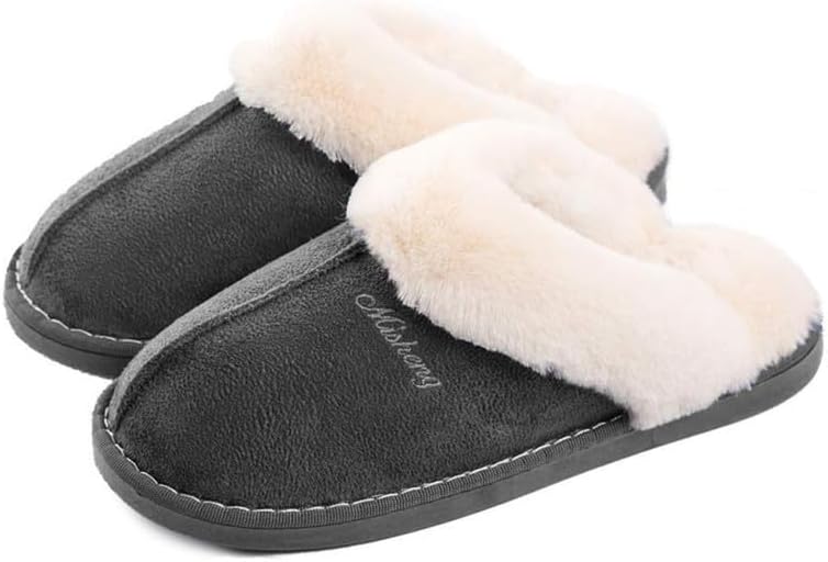 Misolin Damen Herren Hausschuhe Winter Warme Pantoffeln mit Memory-Schaum