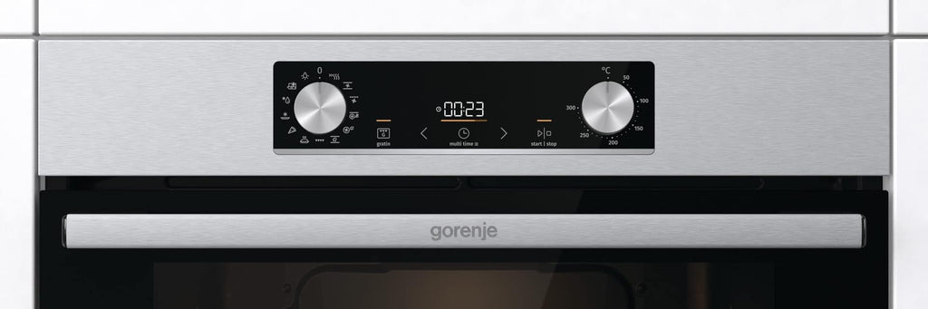 Gorenje BOA6737AO1X Einbaubackofen / 73 Liter/BigSpace/Heißluft / 250° maximale Ofentemperatur/EcoClean-Email / 2fach verglast / 9 Funktionen/EEK: A/Minimale Einbaumaße (HxBxT): 60x 56x 58 cm