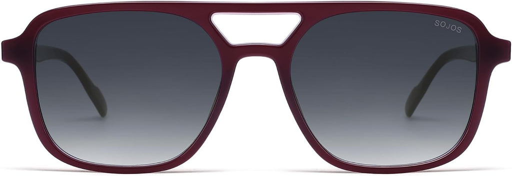 SOJOS Retro Aviator Sunglasses Womens Mens,Trendy Rectangle Shades SJ2202