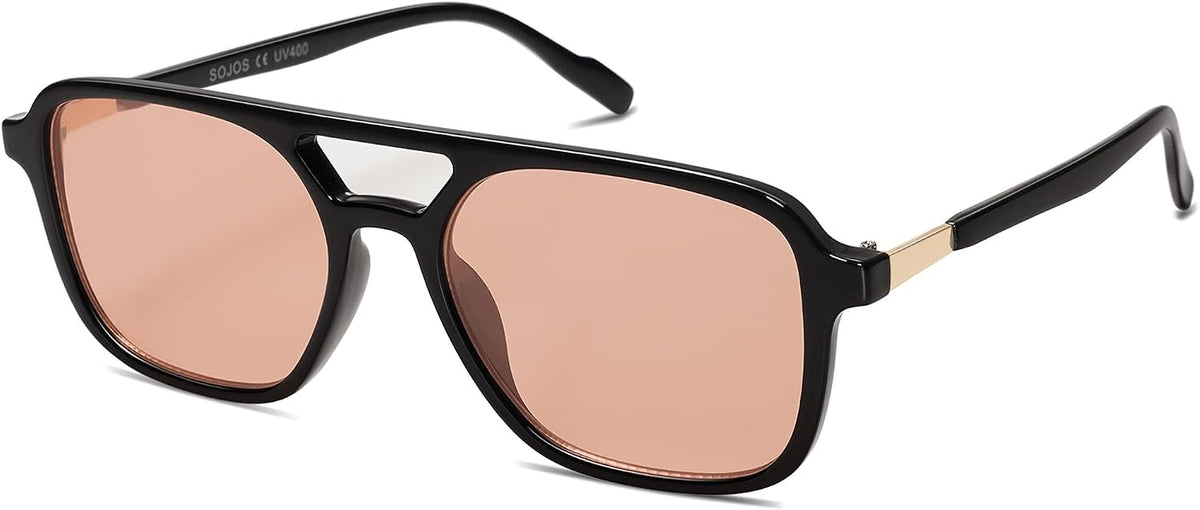 SOJOS Retro Aviator Sunglasses Womens Mens,Trendy Rectangle Shades SJ2202