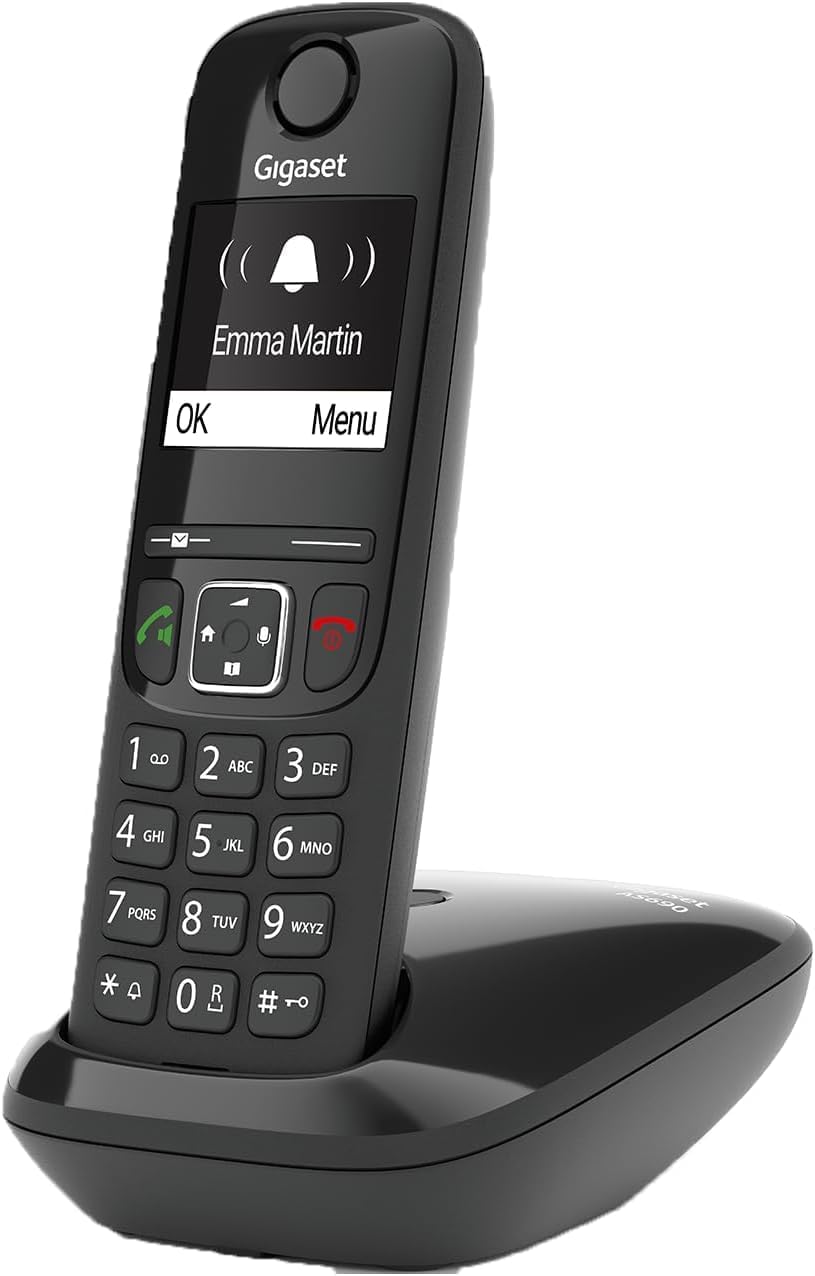 Gigaset AS690 - Schnurloses DECT-Telefon - großes, kontrastreiches Display - Brillante Audioqualität - einstellbare Klangprofile - Freisprechfunktion - Anrufschutz, schwarz [Deutsche Version]