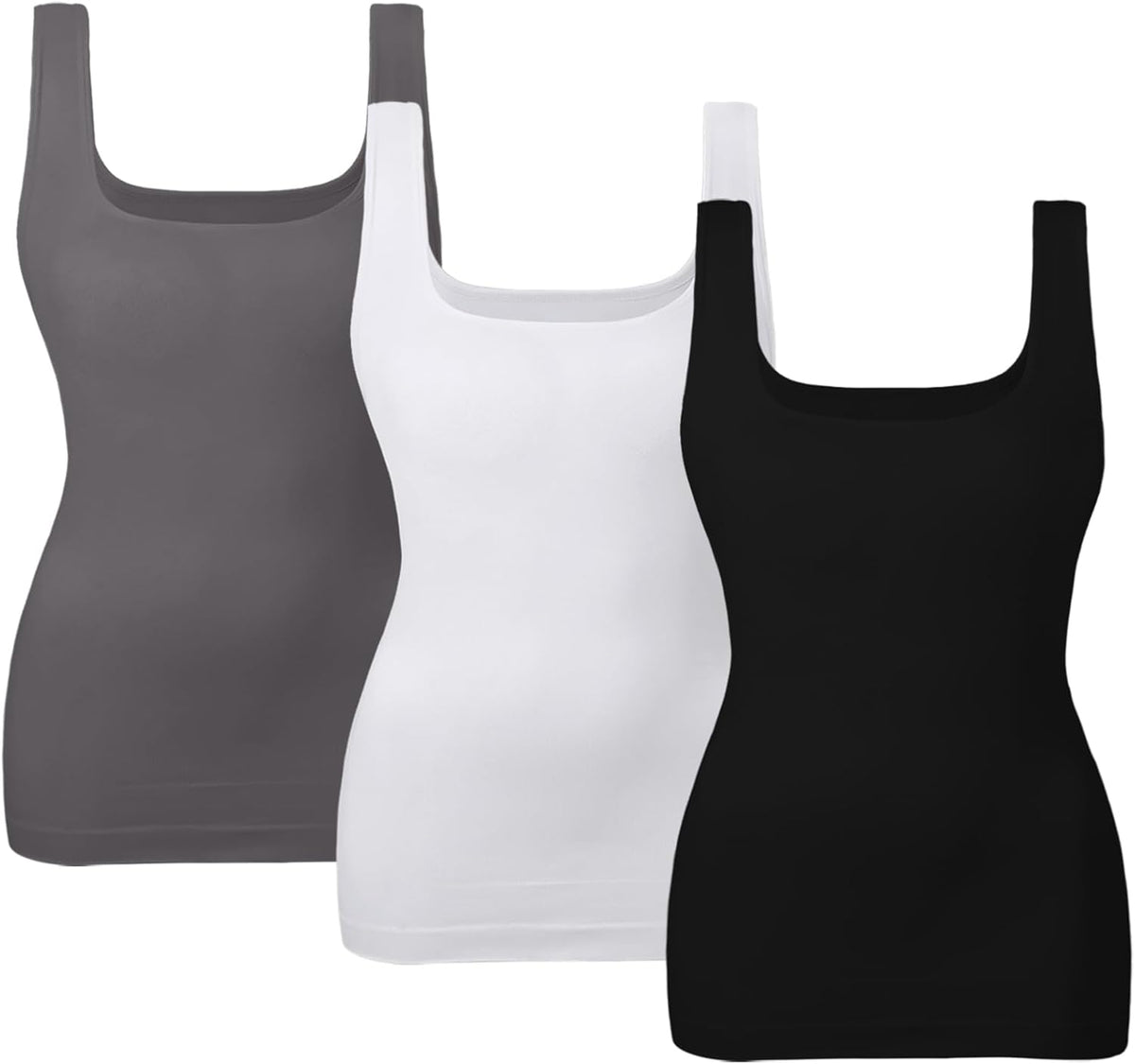 EUYZOU Women's Tummy Control Shapewear Tank Tops Seamless Square Neck Compression Tops Slimming Body Shaper Camisole