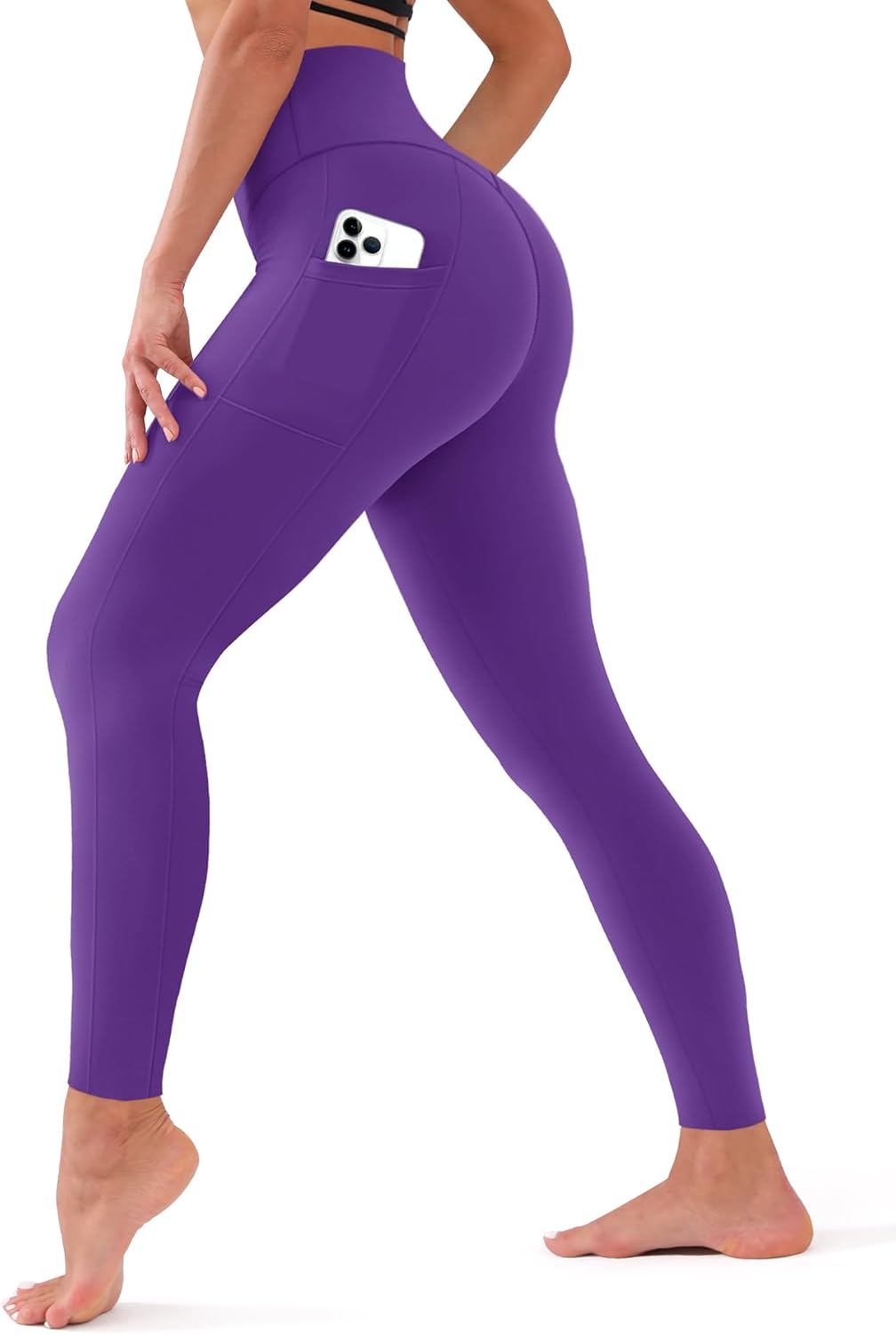 Bluemaple High Waisted Leggings for Women - Tummy Control Pants Non See Through Workout Soft Yoga Pants for Running Plus Size