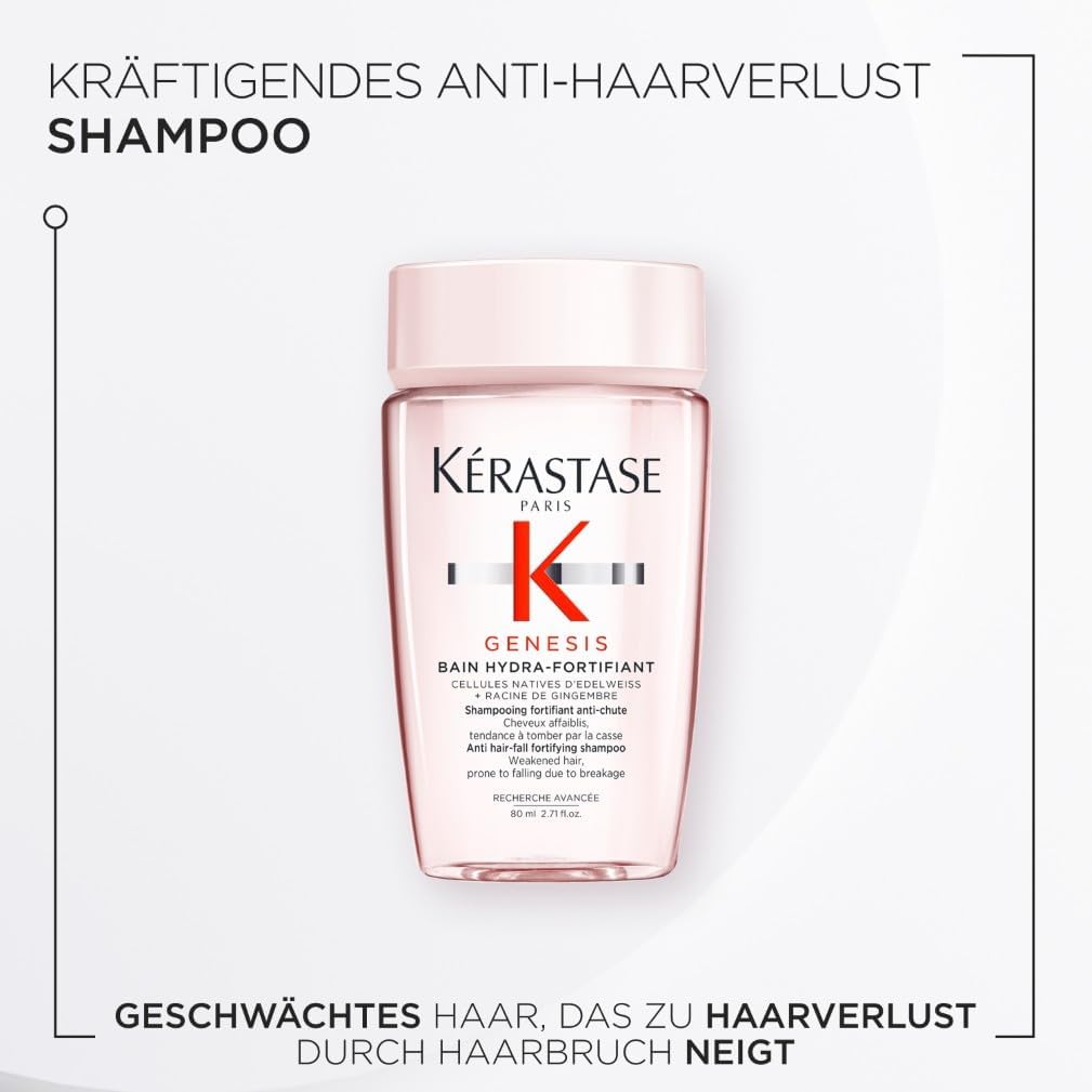 Kérastase Shampoo für feines Haar, Nährendes und kräftigendes Haarbad gegen Haarverlust, Bain Hydra-Fortifiant, Genesis, 500 ml