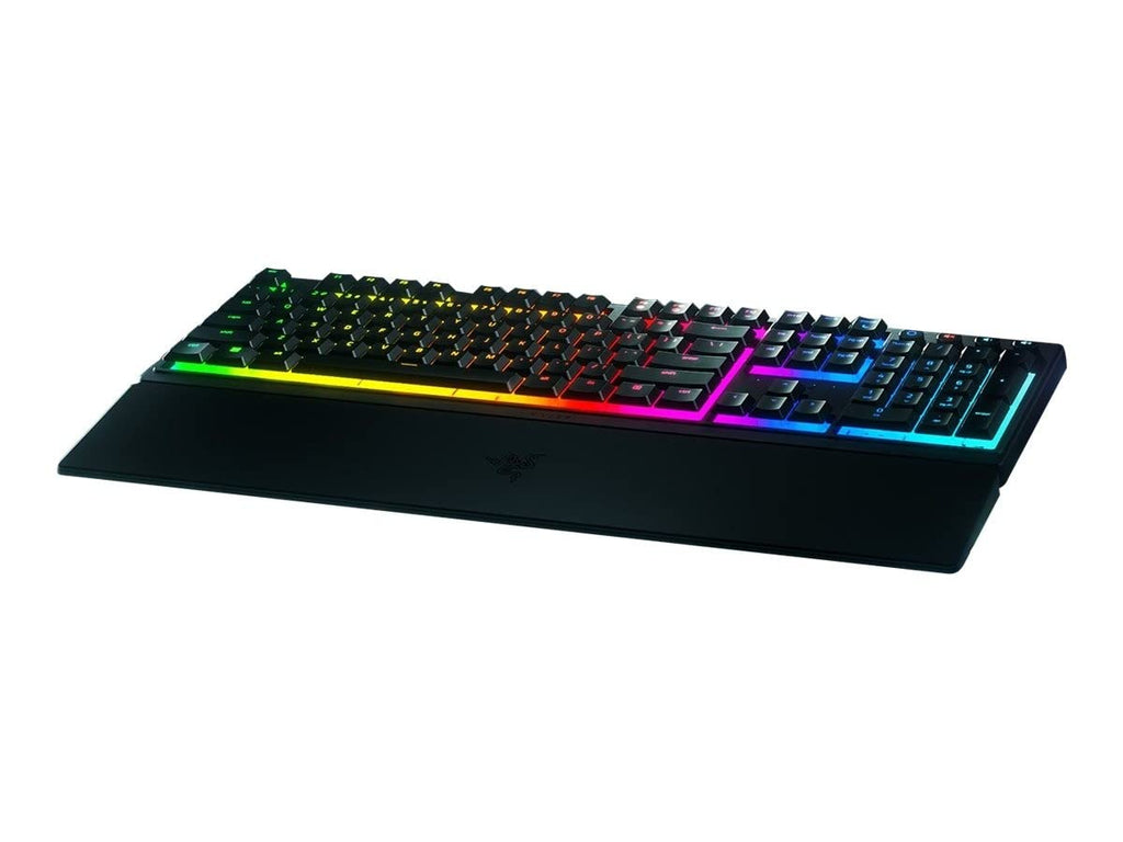 Razer Ornata V3 X - Flache Membran-Tastatur mit Chroma RGB (Lautlose Membran-Switches, Ergonomische Handballenauflage, Tastenkappen Anti-UV-Beschichtung) QWERTZ DE-Layout | Schwarz