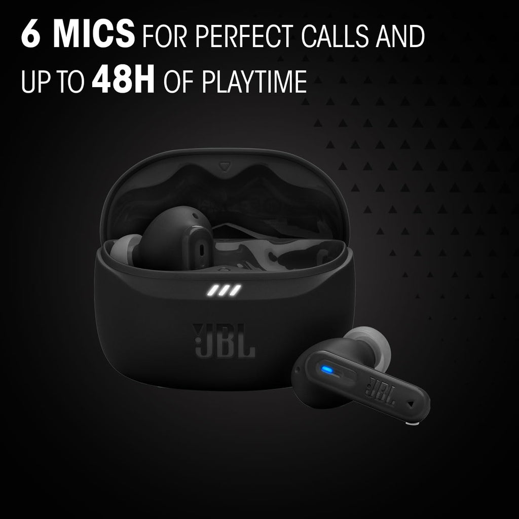 JBL Tune Beam 2, Kabellose Kopfhörer mit Noise-Cancelling, Schwarz