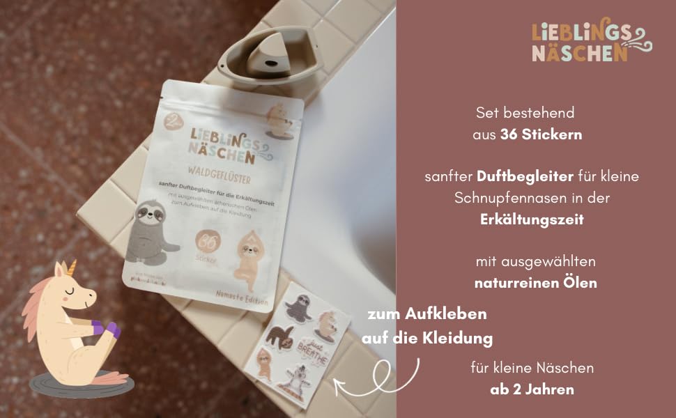 Wohltuende Duft-Sticker für die Erkältungszeit (Waldtiere)
