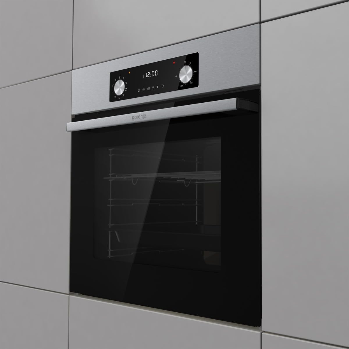 Gorenje BOA6737AO1X Einbaubackofen / 73 Liter/BigSpace/Heißluft / 250° maximale Ofentemperatur/EcoClean-Email / 2fach verglast / 9 Funktionen/EEK: A/Minimale Einbaumaße (HxBxT): 60x 56x 58 cm