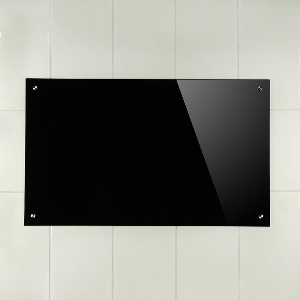 Mucola Küchenrückwand Glas Spritzschutz Sicherheitsglas 70x50 cm Schwarz