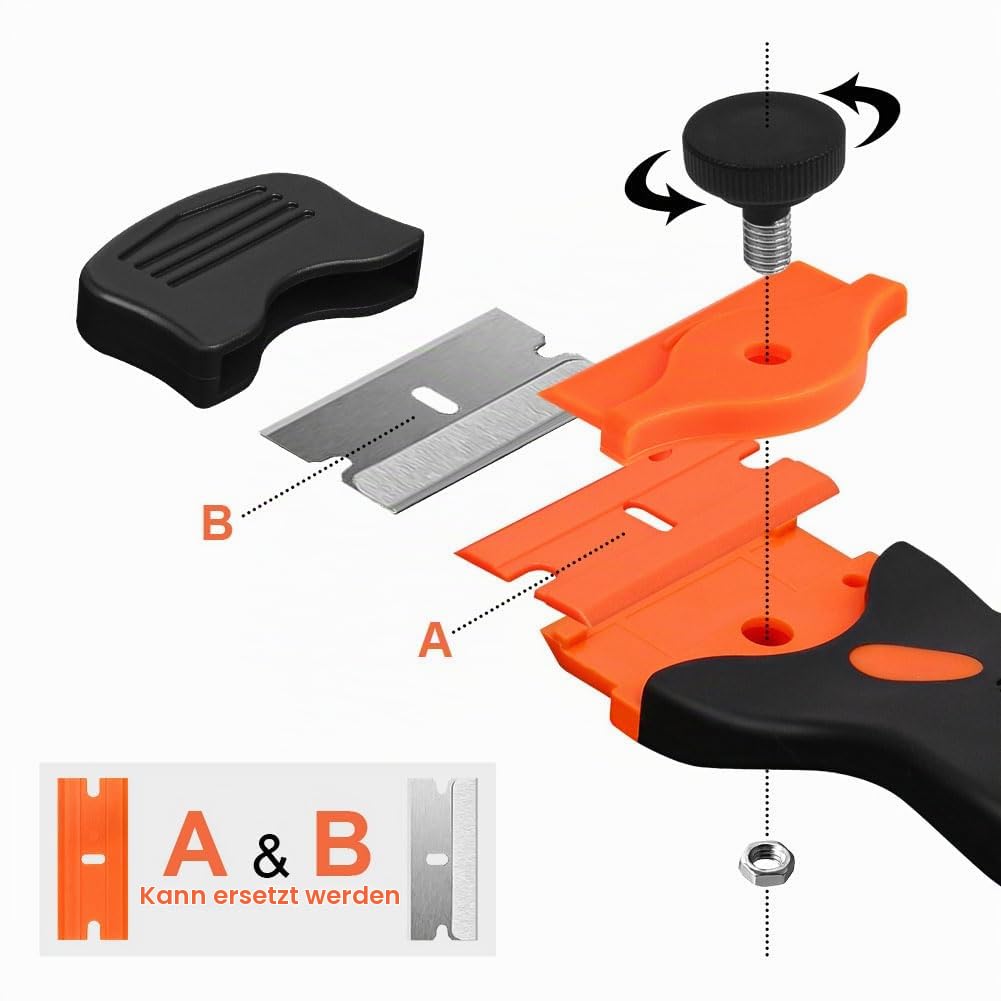 Ainiv Schaber Set, Stabiler Kochfeldschaber Schaber Küchenschaber Set