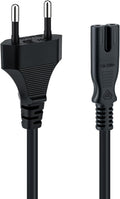 Mcbazel 1,5m Stromkabel C7 Eurostecker (Achterstecker), 2-poliges Netzkabel für PS5,PS4,PS3,PS2,PS1,Xbox, Smart-TV, Drucker, Radio & Monitor, Ersatz Kleingerätekabel, Schwarz