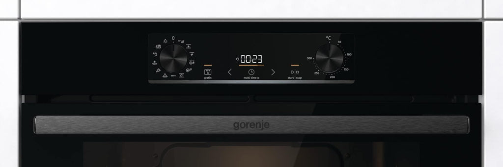 Gorenje BOA6737AO1X Einbaubackofen / 73 Liter/BigSpace/Heißluft / 250° maximale Ofentemperatur/EcoClean-Email / 2fach verglast / 9 Funktionen/EEK: A/Minimale Einbaumaße (HxBxT): 60x 56x 58 cm