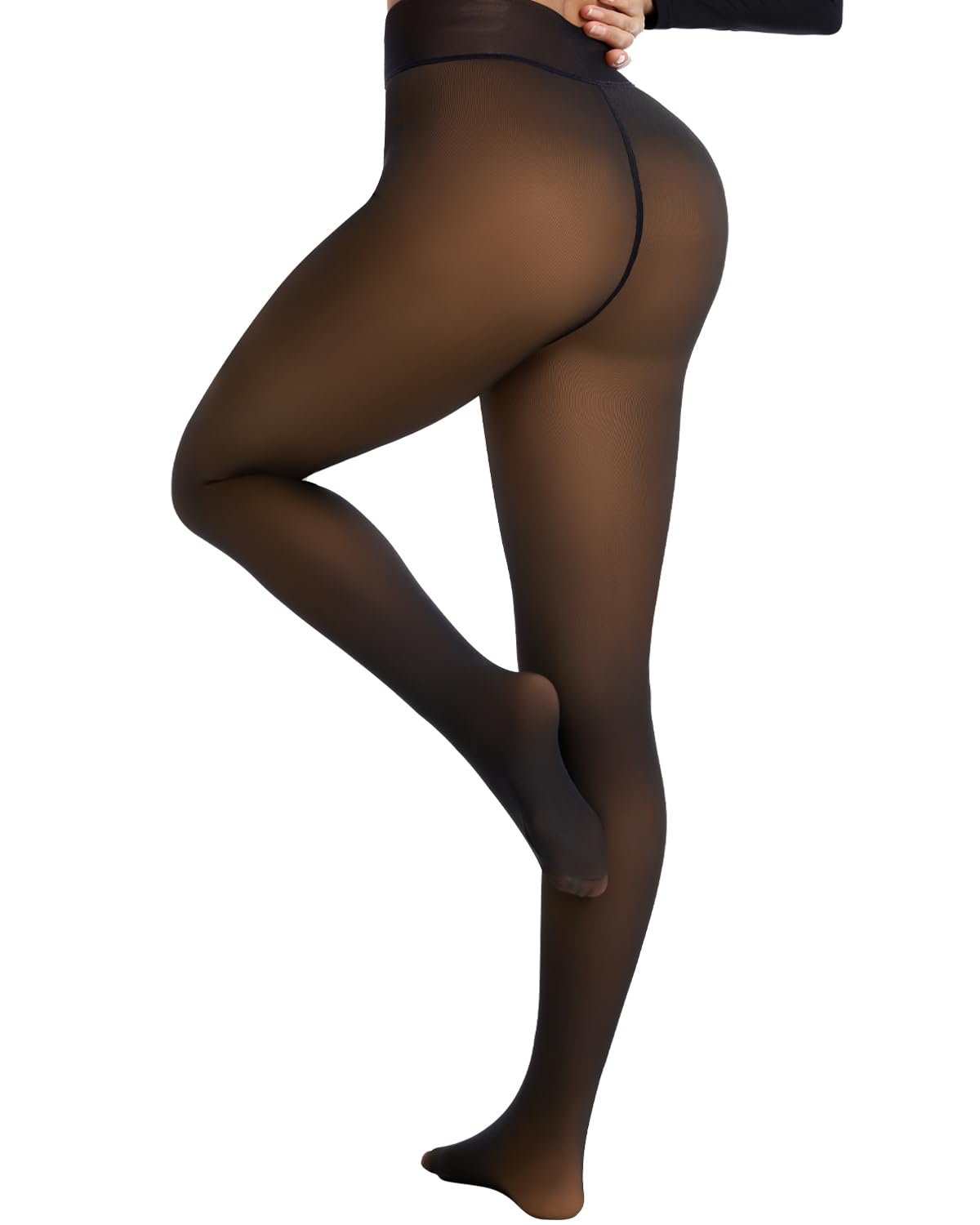 Spring Water Fleece Lined Tights Leggings for Women One Seam Design