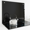Mucola Küchenrückwand Glas Spritzschutz Sicherheitsglas 70x50 cm Schwarz