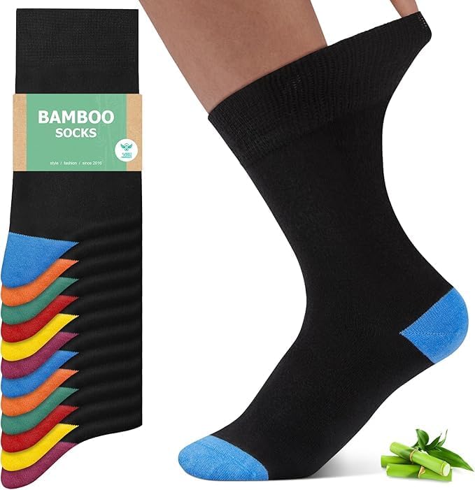 FALARY Chaussettes Bambou Homme Femme, Lot de 6/12 Chaussettes