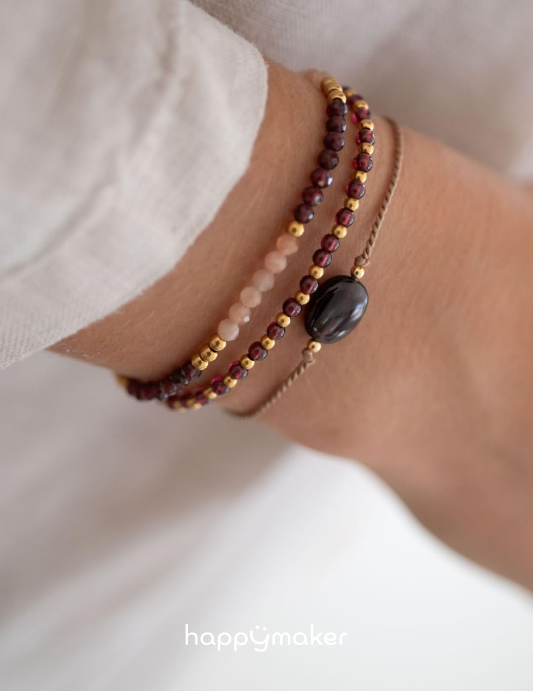 happymaker Edelstein Armband Damen als Kraftgeber, handmade in Deutschland