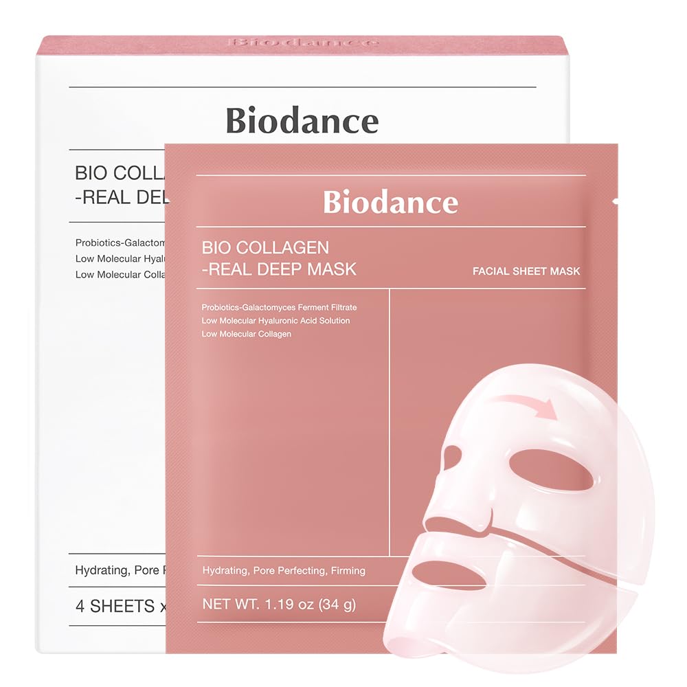 BIODANCE Refreshing Sea Kelp Real Deep Mask, Hydrogel Mask, Calming, Oil & Sebum Control, Blemish Care, Korean Skincare, 34 g x 4ea