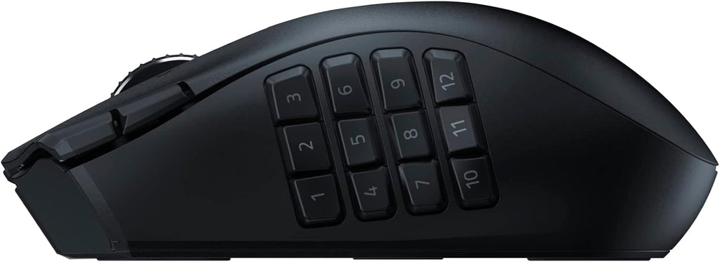 Razer Naga V2 HyperSpeed - Ergonomische Kabellose MMO Gaming Maus (19 Programmierbaren Tasten, Wireless 2,4 GHz, Bluetooth, Bis zu 250 Stunden, Focus Pro 30K Optischer Sensor) Schwarz