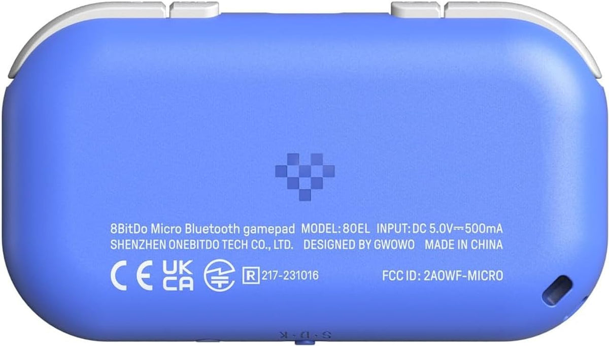 8Bitdo Micro Bluetooth Gamepad Pocket-sized Mini Controller for Switch, Android, and Raspberry Pi, Support Keyboard Mode (Blue)