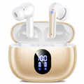 Bluetooth 5.4 Kabellose In-Ear Kopfhörer mit Smart Touchscreen, 48 Std. Wiedergabezeit, Aktive ANC Geräuschunterdrückung + ENC Anrufverarbeitung, 5 EQ-Modi, HiFi Stereo, IPX7 Wasserdicht Austerweiß