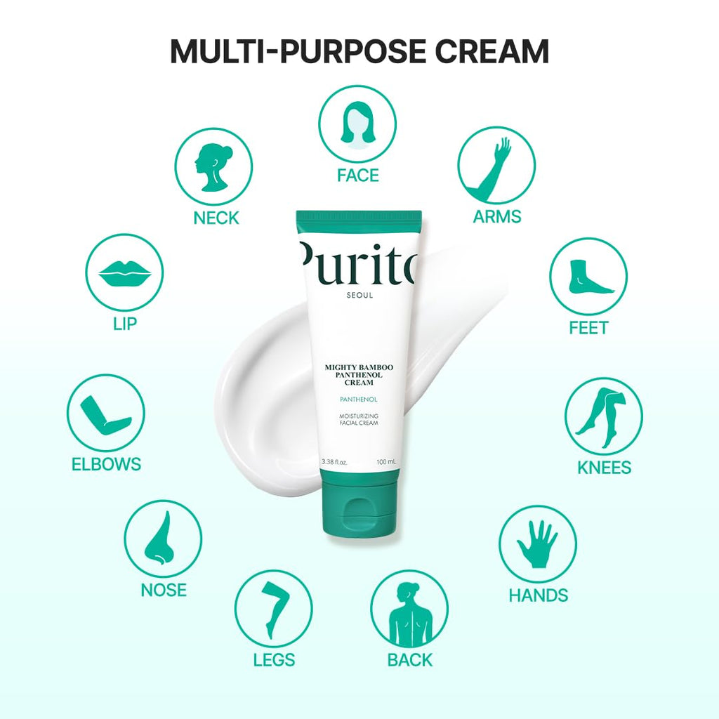 PURITO Panthenol 10% Cream für empfindliche Haut, 100 ml