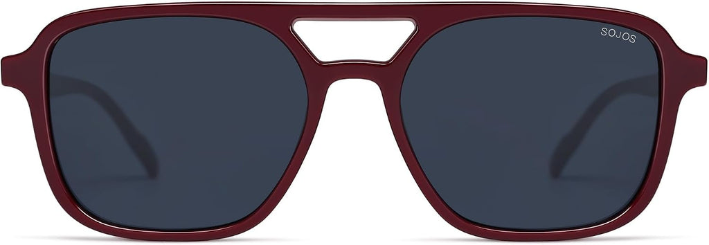 SOJOS Retro Aviator Sunglasses Womens Mens,Trendy Rectangle Shades SJ2202