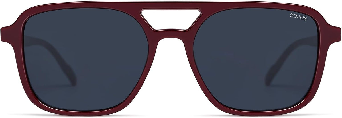 SOJOS Retro Aviator Sunglasses Womens Mens,Trendy Rectangle Shades SJ2202
