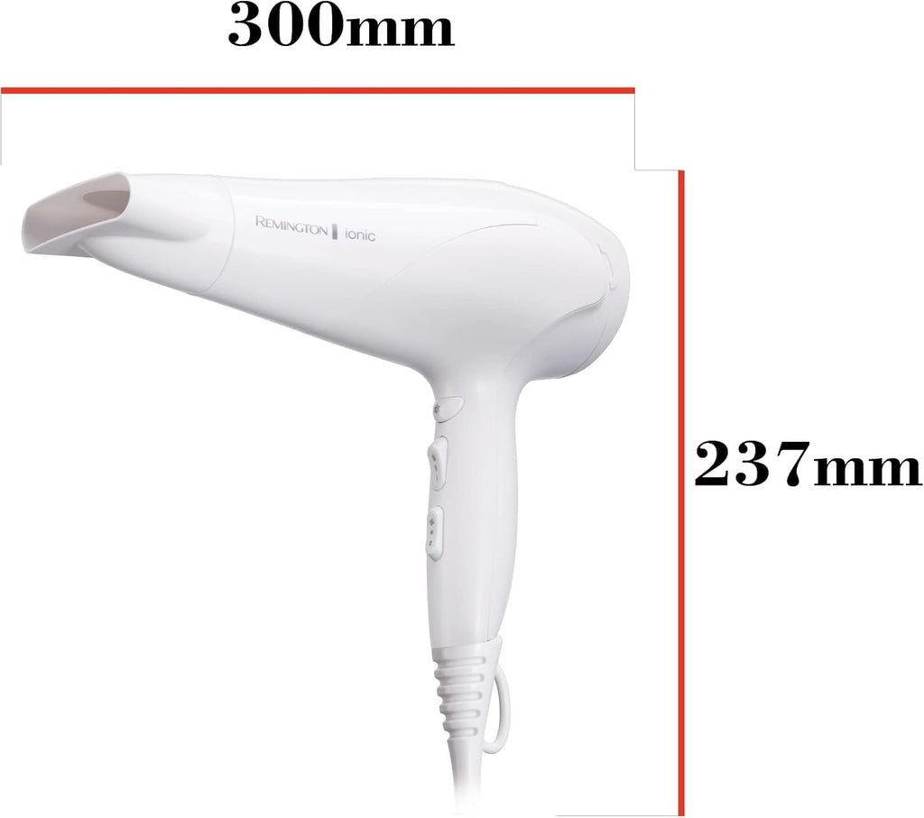 Remington Haartrockner Ionen [leicht, Diffusor & Stylingdüse] schwarz (2200W, Keramik-Ionen: schonendes Styling & gleichmäßige Wärmeverteilung, 3 Heiz- & 2 separate Gebläsestufen + Abkühlstufe) D3198