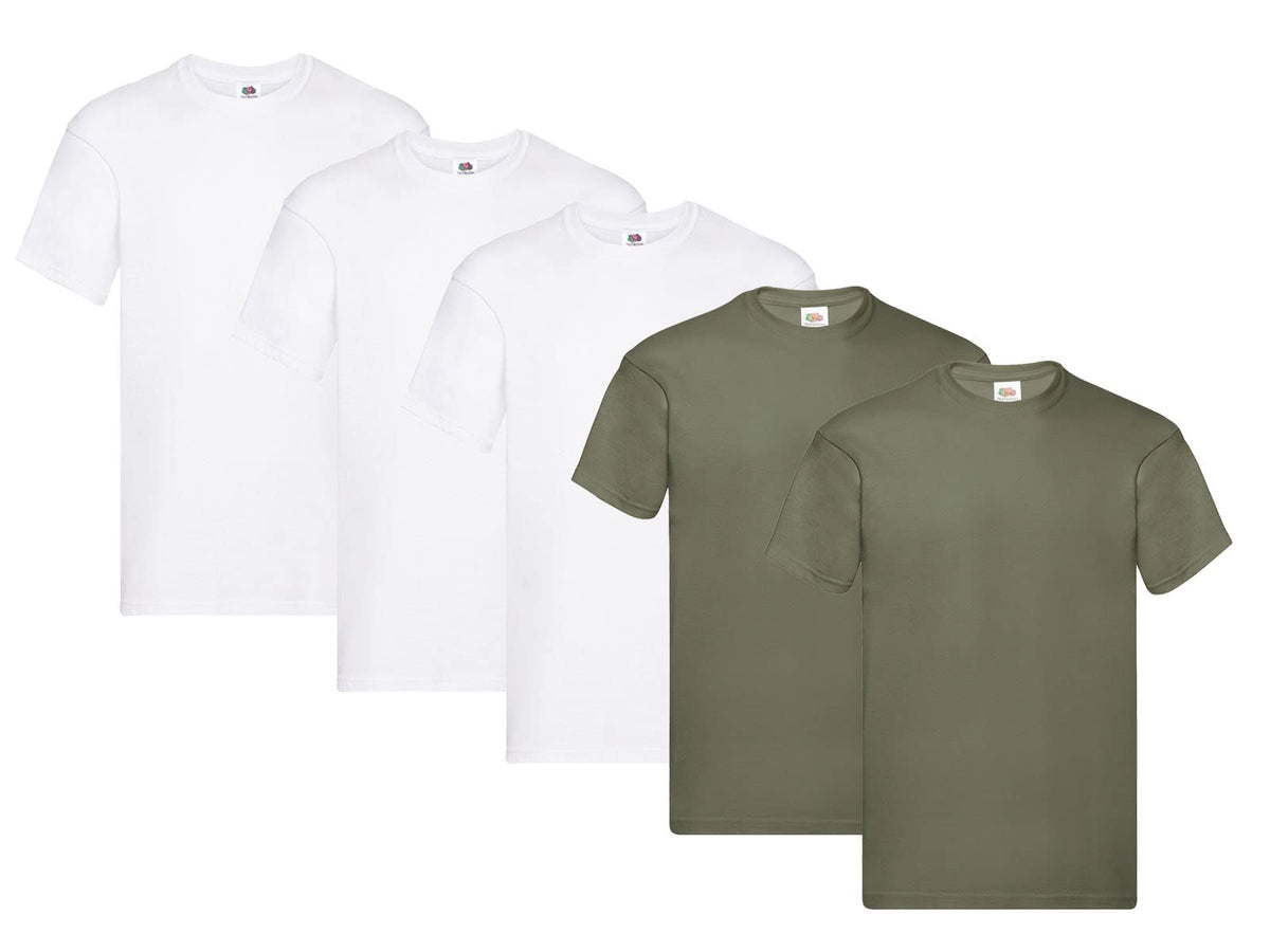 Fruit of the Loom Men's T-Shirt Iconic Tee, Lightweight Ringspun Tee, 5 Pack