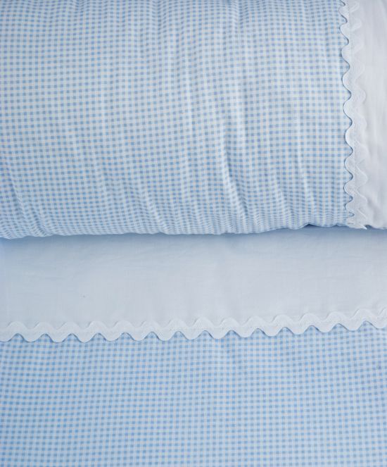 Funda Nórdica Para Bebé Con Diseño Vichy Azul
