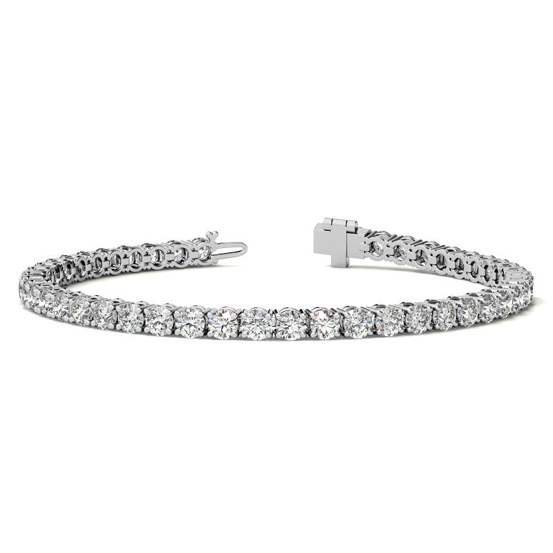 Pulsera de tenis con 6.5 quilates de diamantes creados en laboratorio (G/VS) en oro blanco o amarillo de 14k - Certificado AGI