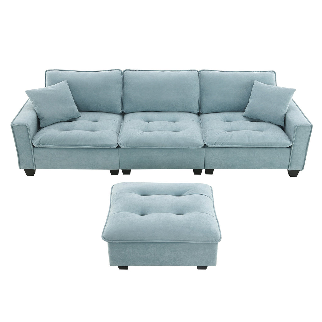 Sofá seccional convertible moderno de 100*59", sofá en forma de L reversible con cojines gratis, sofá cama de terciopelo de gamuza de 4 plazas