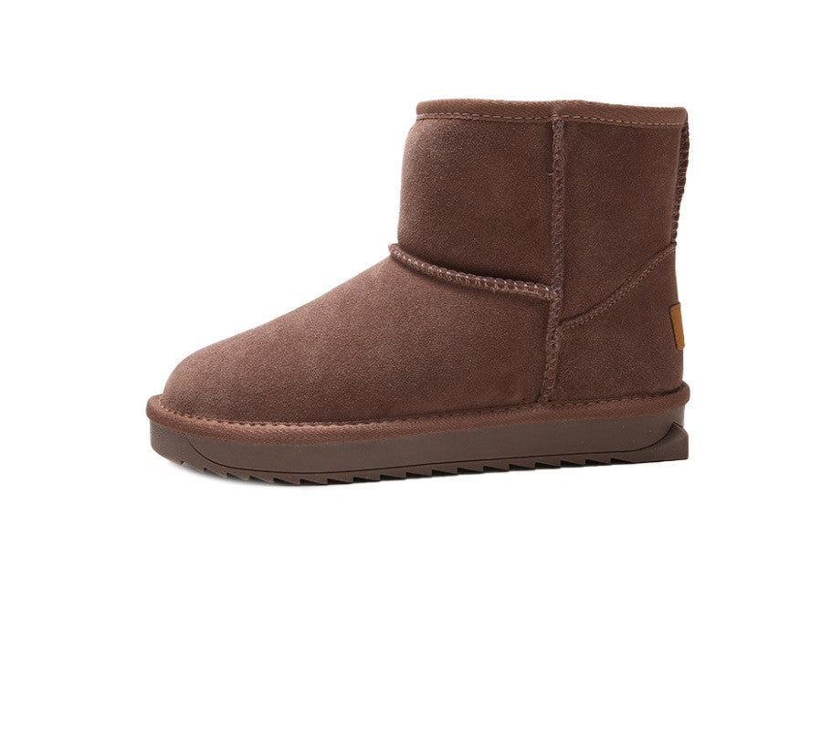 New Flat Bottom Medium Cotton Shoes Plush Snow Boots for Women